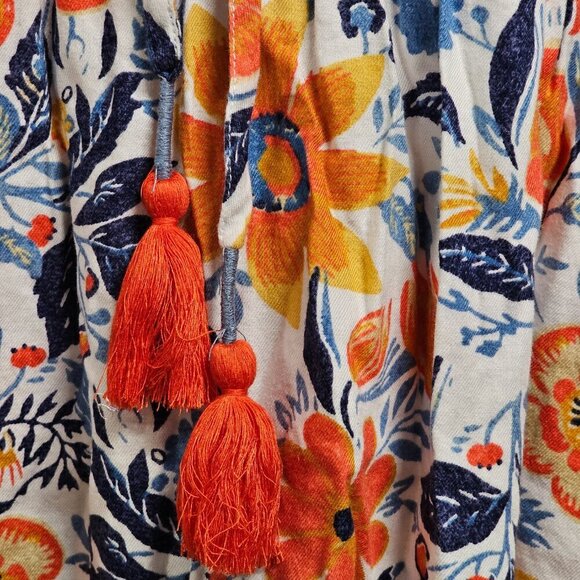 Anthropologie Flannel Pajama Dress Women Size 5 Real Fun, Wow Floral Tiered - Picture 9 of 16